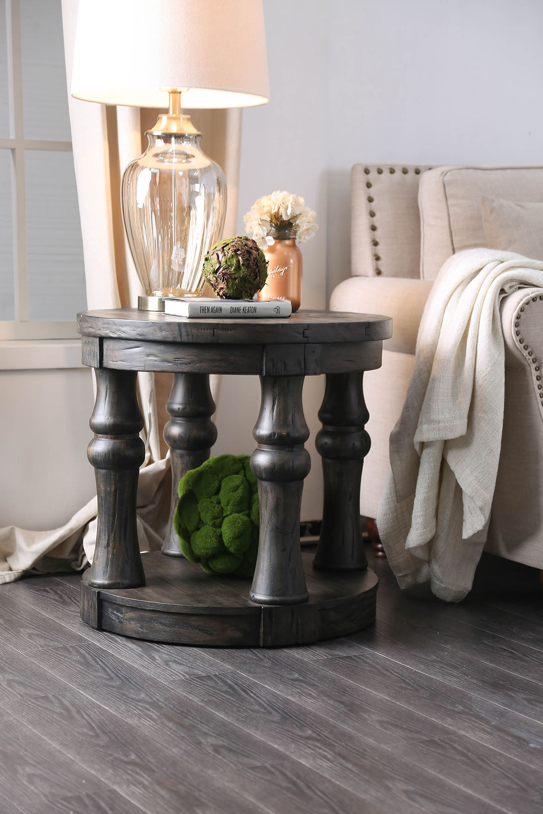 Mika Antique Gray End Table FOA East