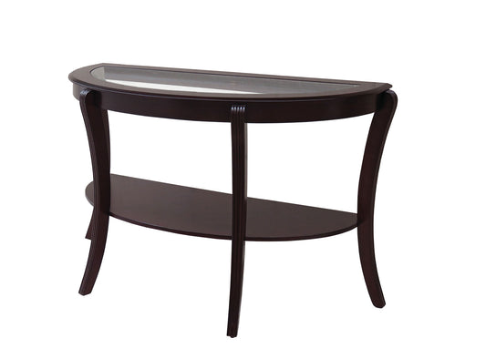 Finley Espresso Semi-Oval Coffee Table FOA East