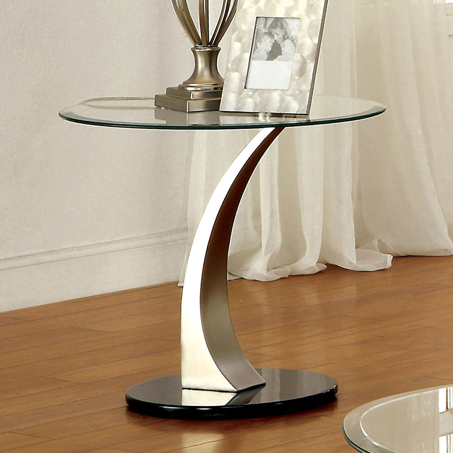 VALO Satin Plated/Black End Table FOA East