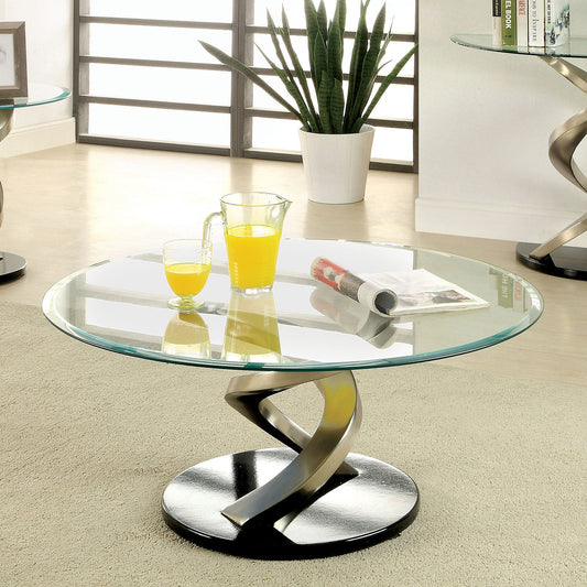 NOVA Satin Plated/Black Coffee Table FOA East