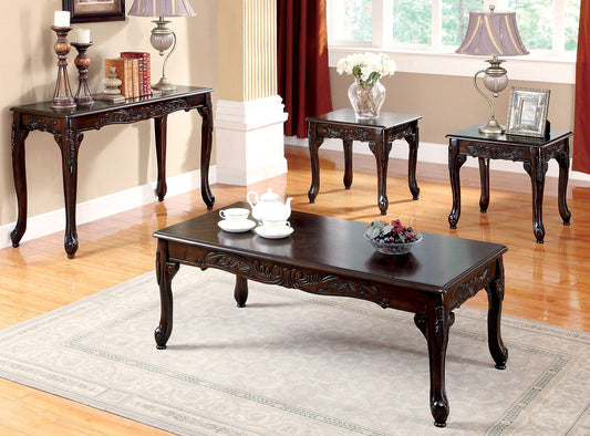 Cheshire Dark Cherry 3 Pc. Coffee Table Set FOA East