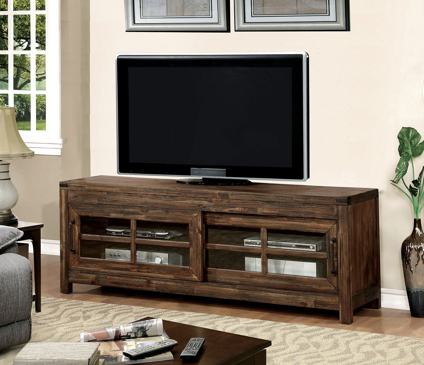 Hopkins Dark Walnut 72" TV Console FOA East