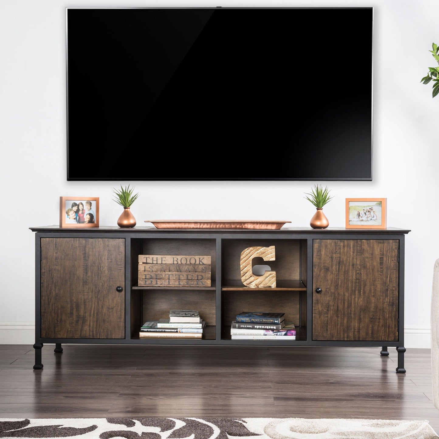 Broadland Medium Weathered Oak 72" TV Stand FOA East