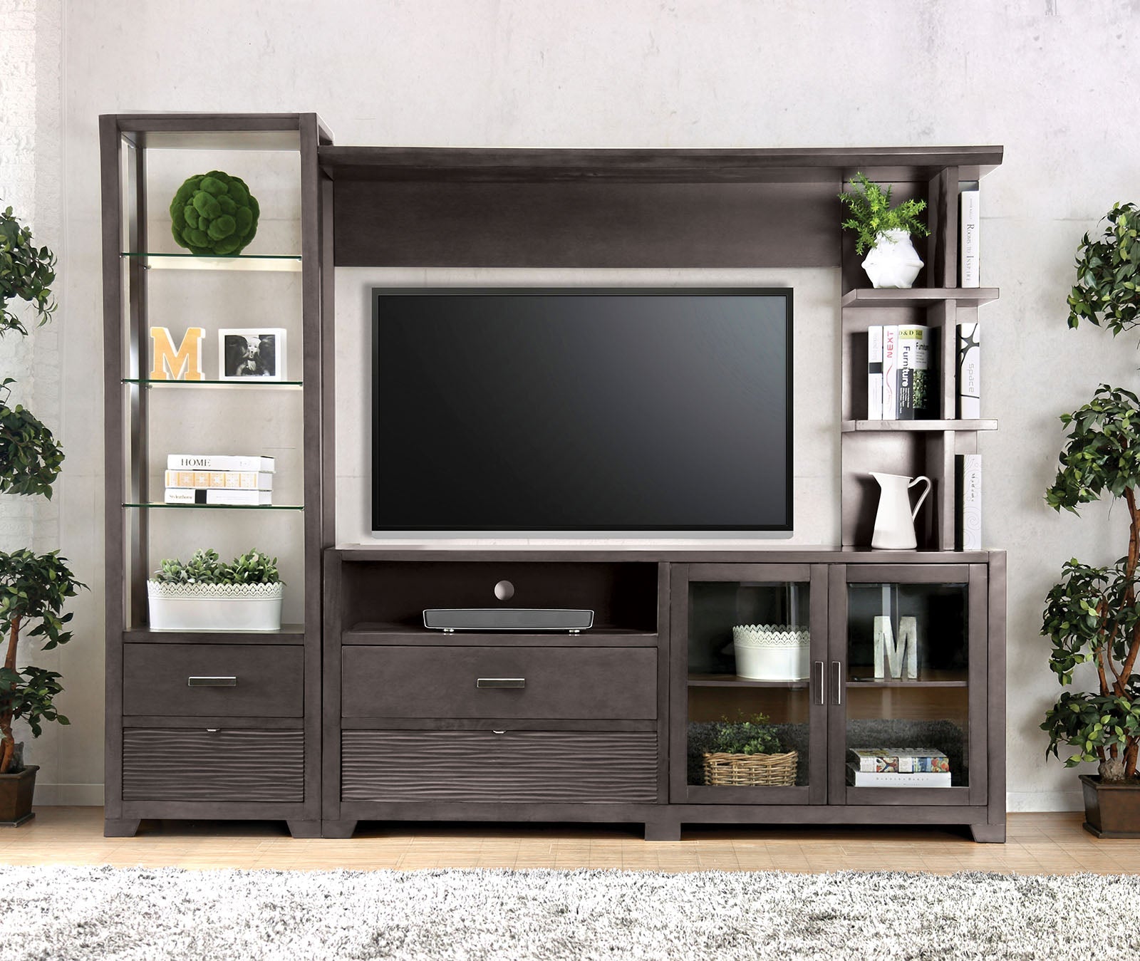 Tienen Gray TV Stand Set FOA East