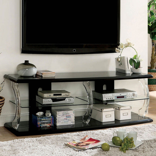 Ernst Black/Clear 60" TV Stand FOA East