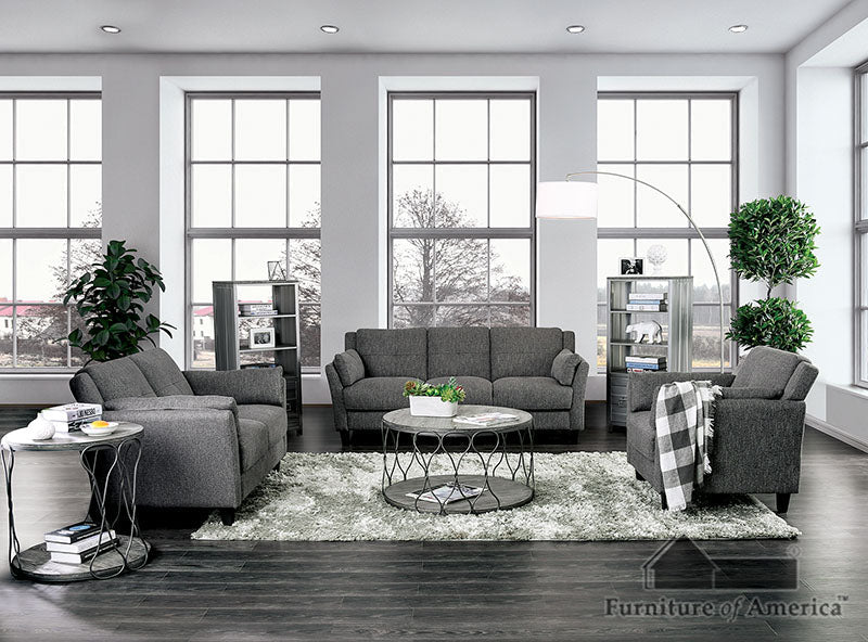 Yazmin Gray Sofa + Love Seat FOA East