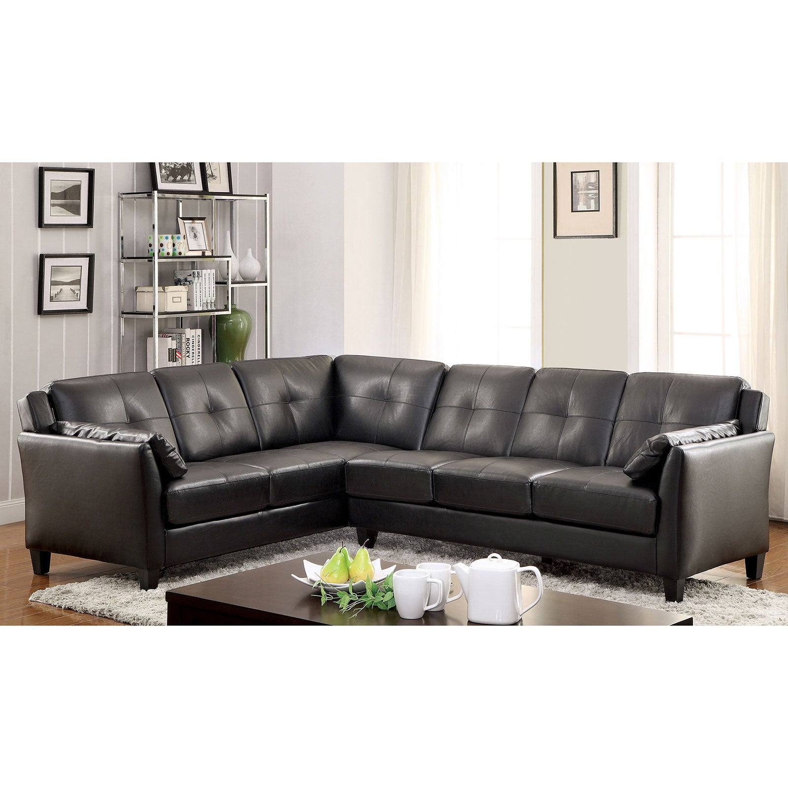 PEEVER Black Sectional, Black (K/D) FOA East