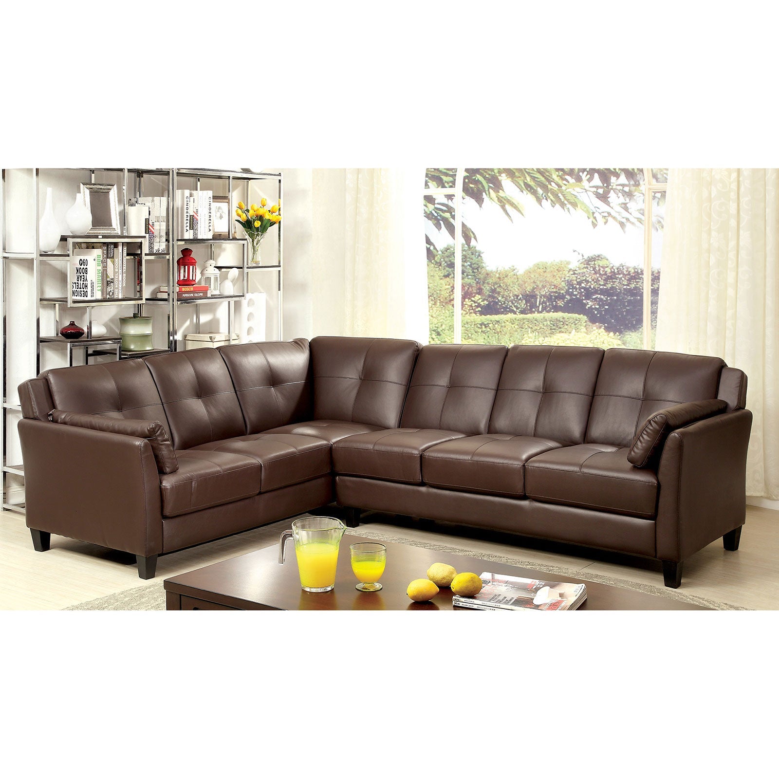 PEEVER Brown Sectional, Brown (K/D) FOA East