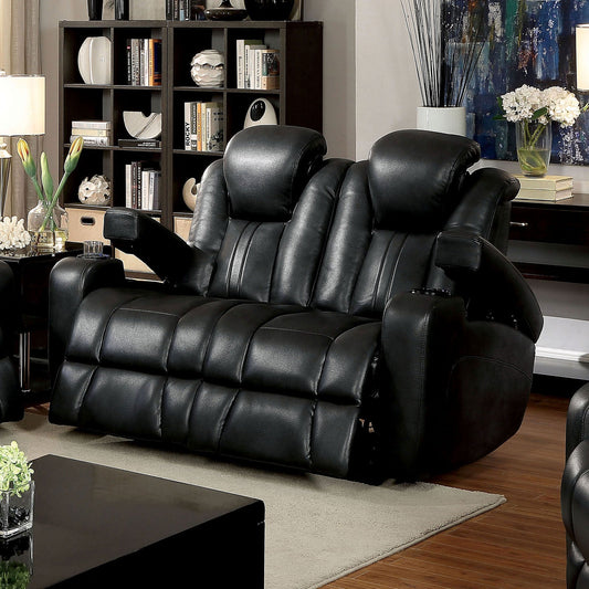 ZAURAK Dark Gray Love Seat w/ 2 Recliners FOA East