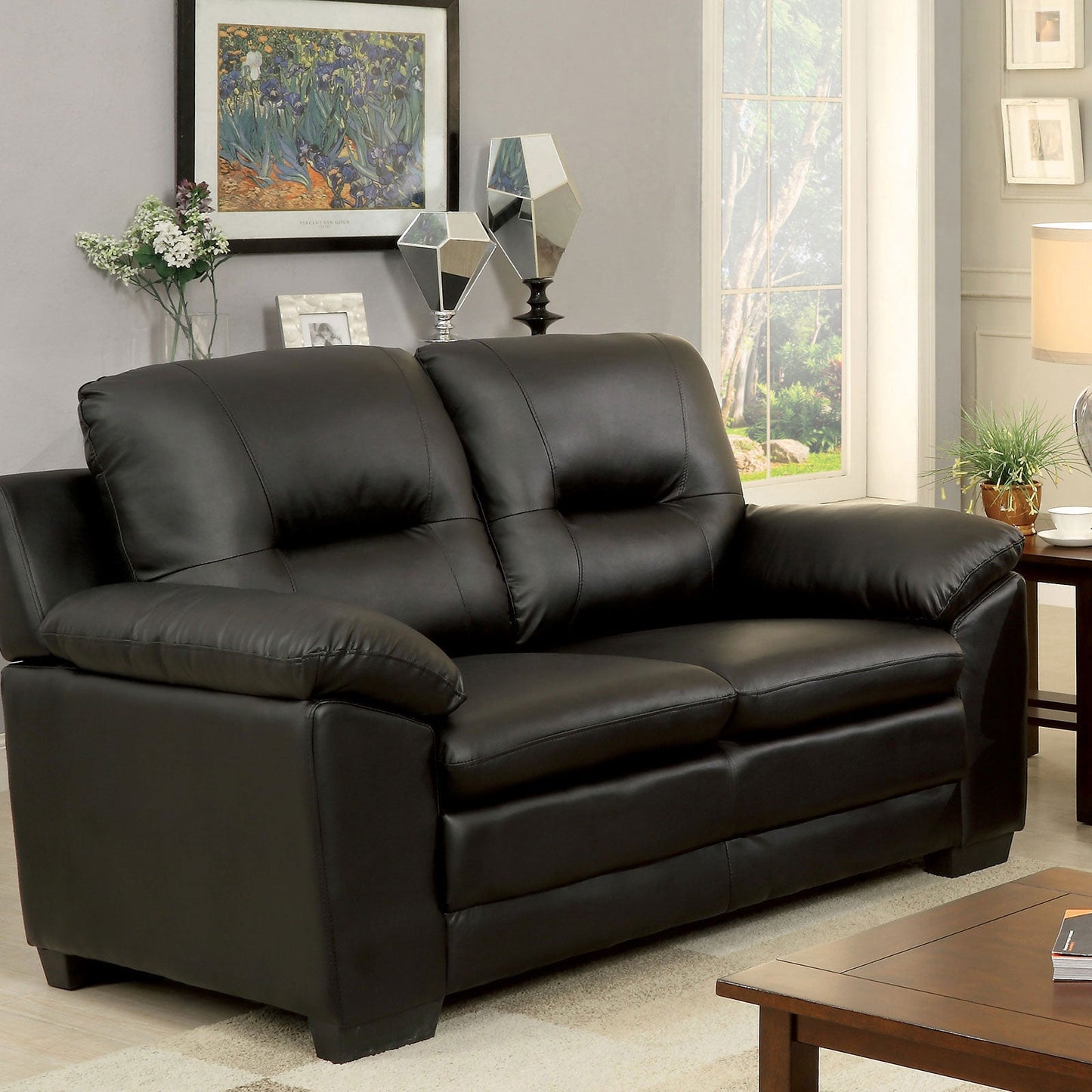 PARMA Black Love Seat, Black FOA East