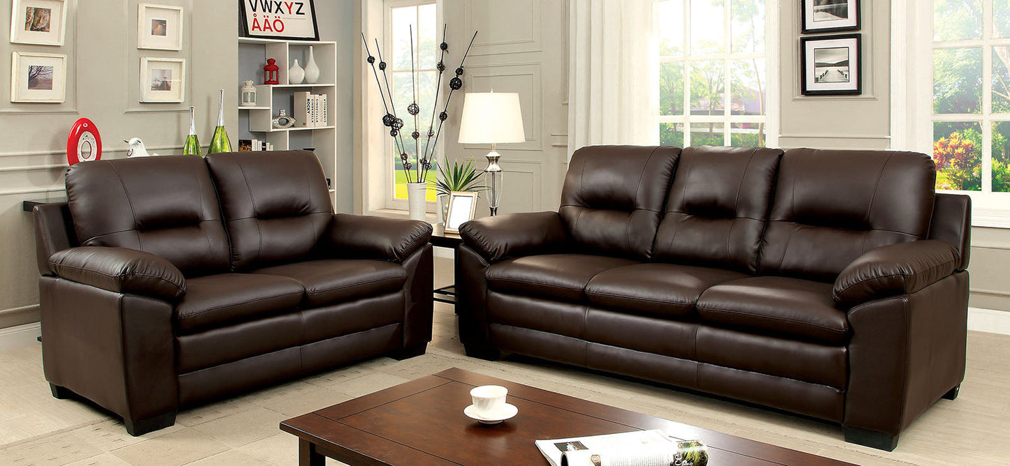 PARMA Brown Sofa + Love Seat FOA East