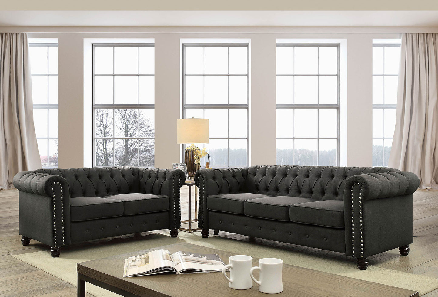 Winifred Gray Sofa + Love Seat FOA East