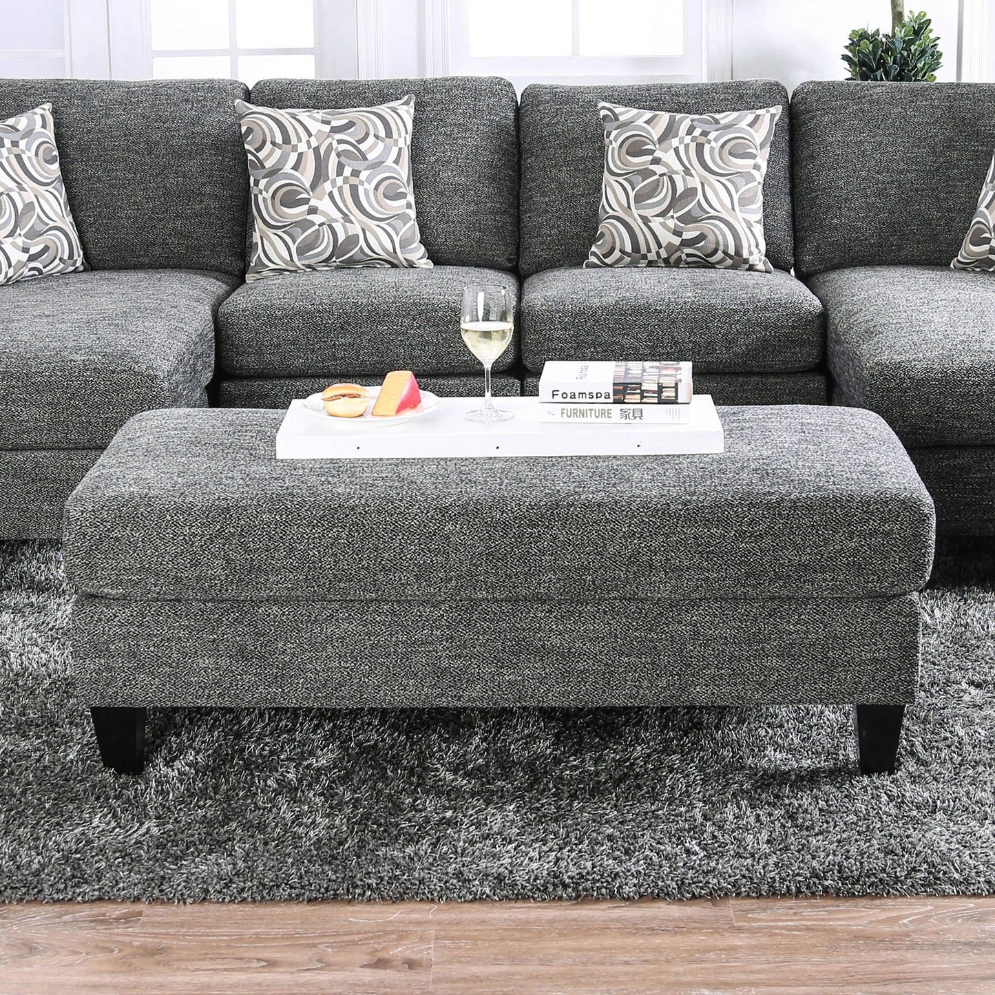 Lowry Gray Ottoman FOA East