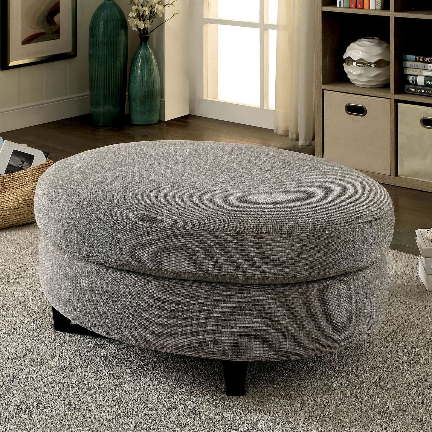 SARIN Warm Gray Ottoman FOA East