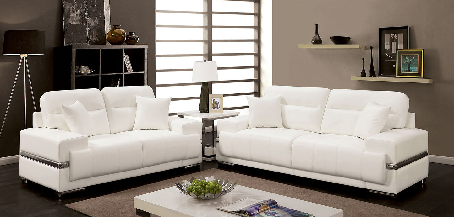 ZIBAK White Sofa + Love Seat FOA East