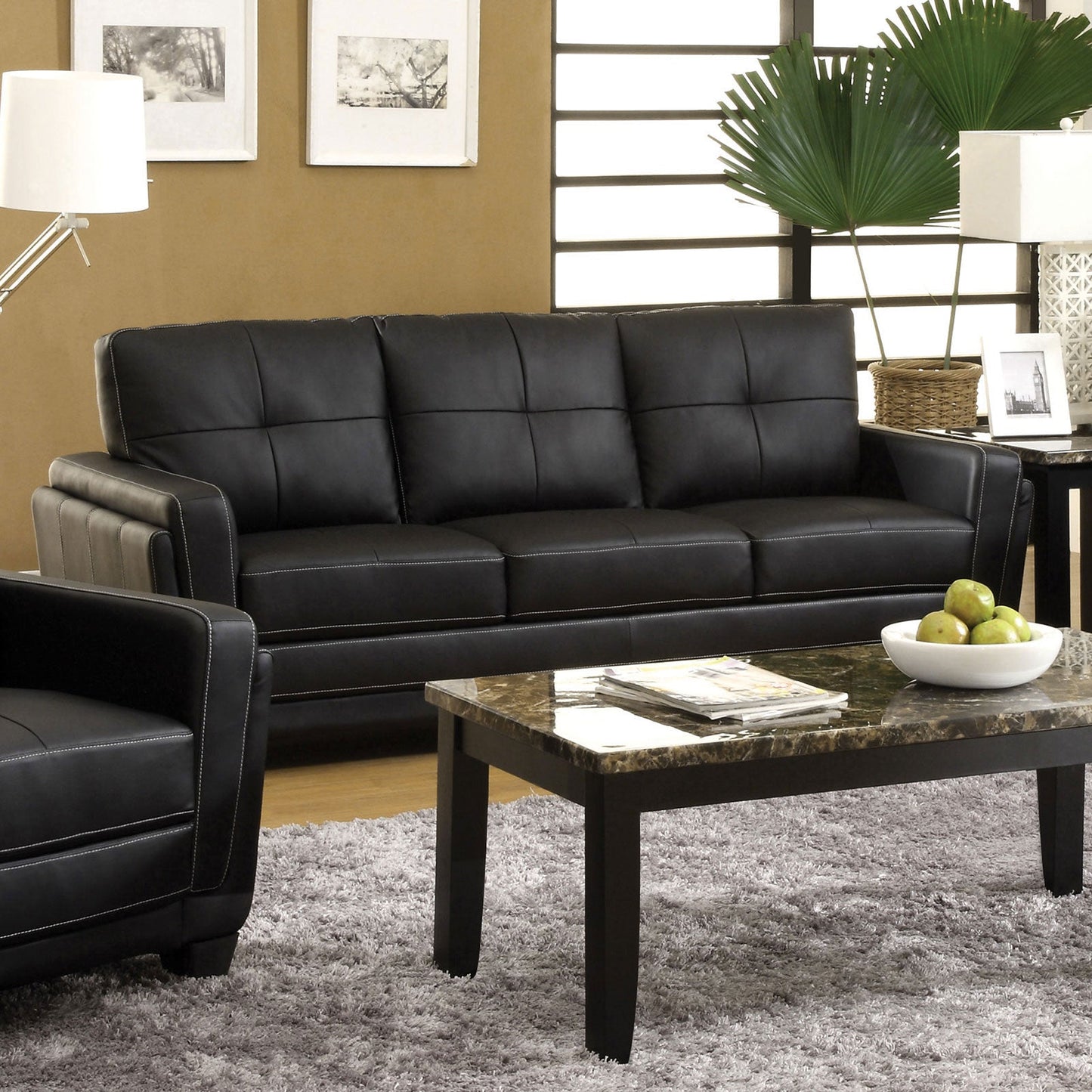 Blacksburg Black Sofa FOA East