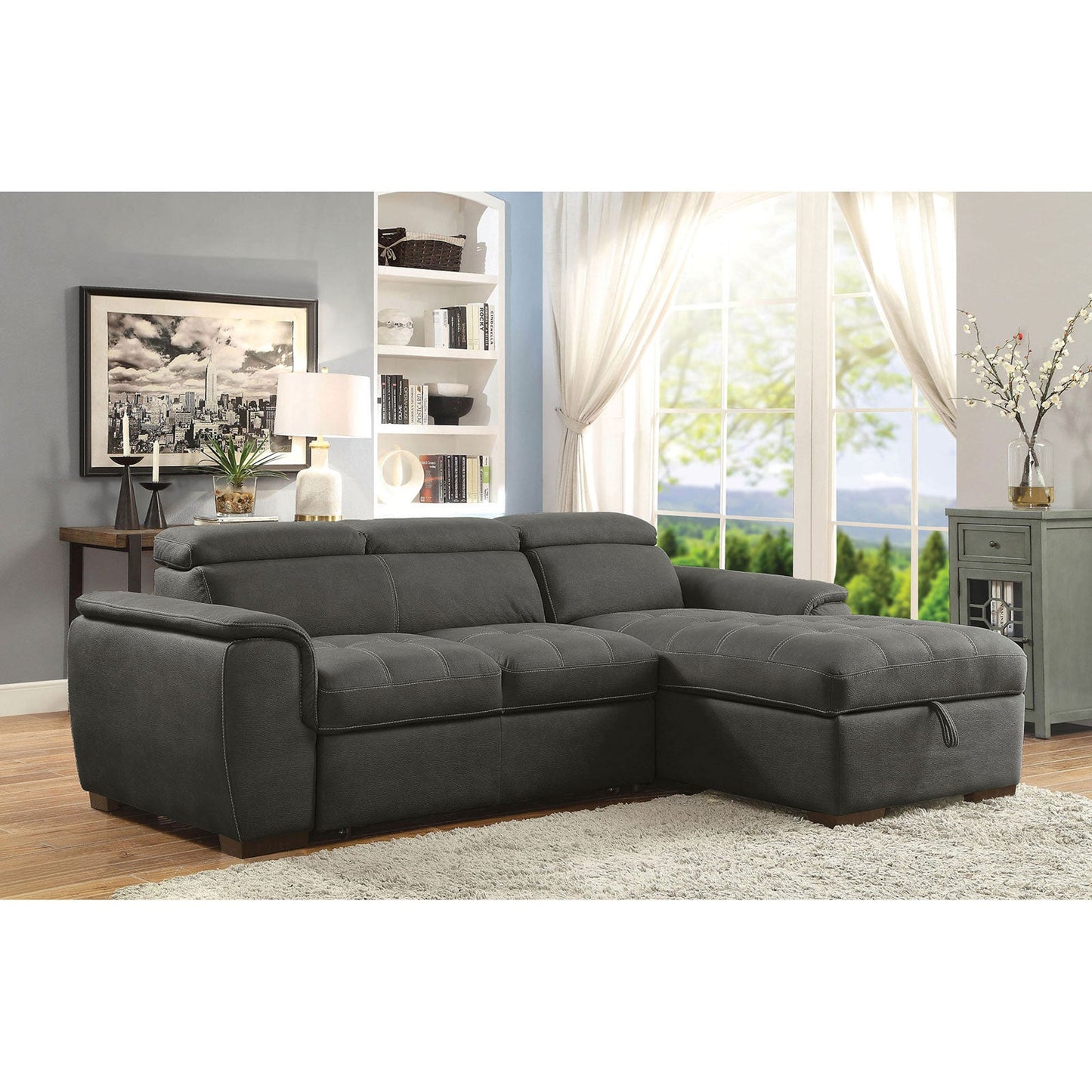 Patty Graphite Sectional, Graphite FOA East