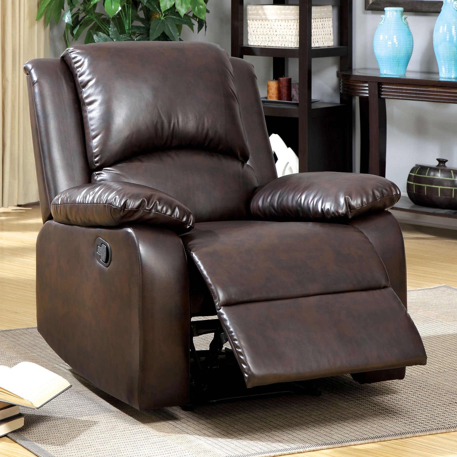 Oxford Rustic Dark Brown Recliner FOA East