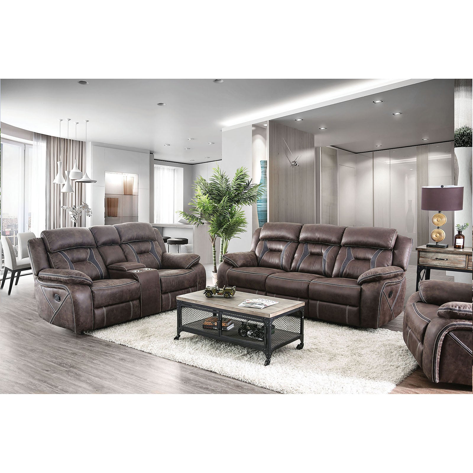 Flint Brown Sofa + Love Seat FOA East