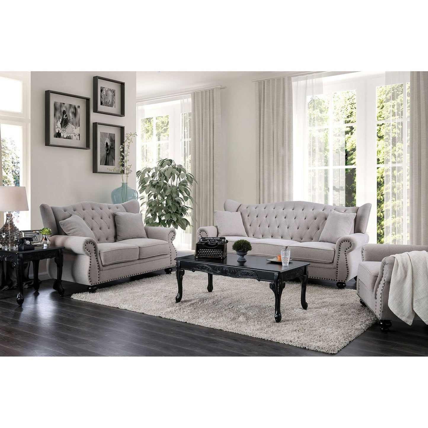 Ewloe Gray Sofa + Love Seat FOA East