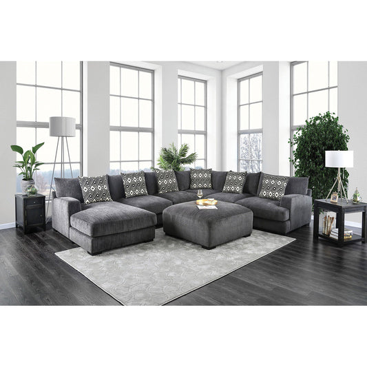 Kaylee Gray U-Shaped Sectional w/ Ottoman FOA East