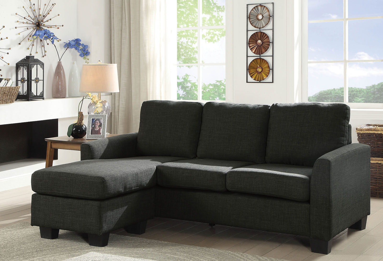 Erin Dark Gray Sectional FOA East