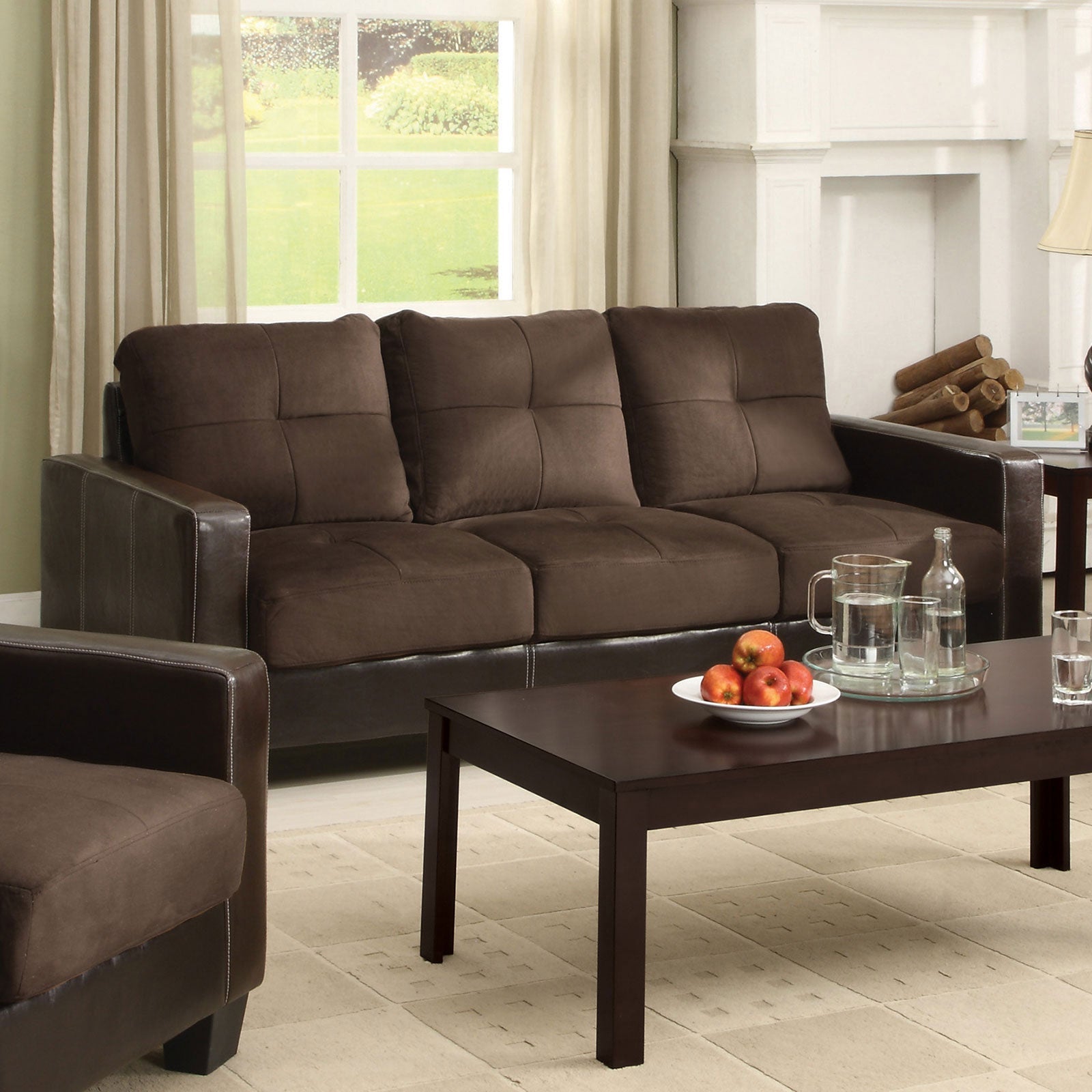 Laverne Chocolate/Espresso Sofa, Chocolate FOA East