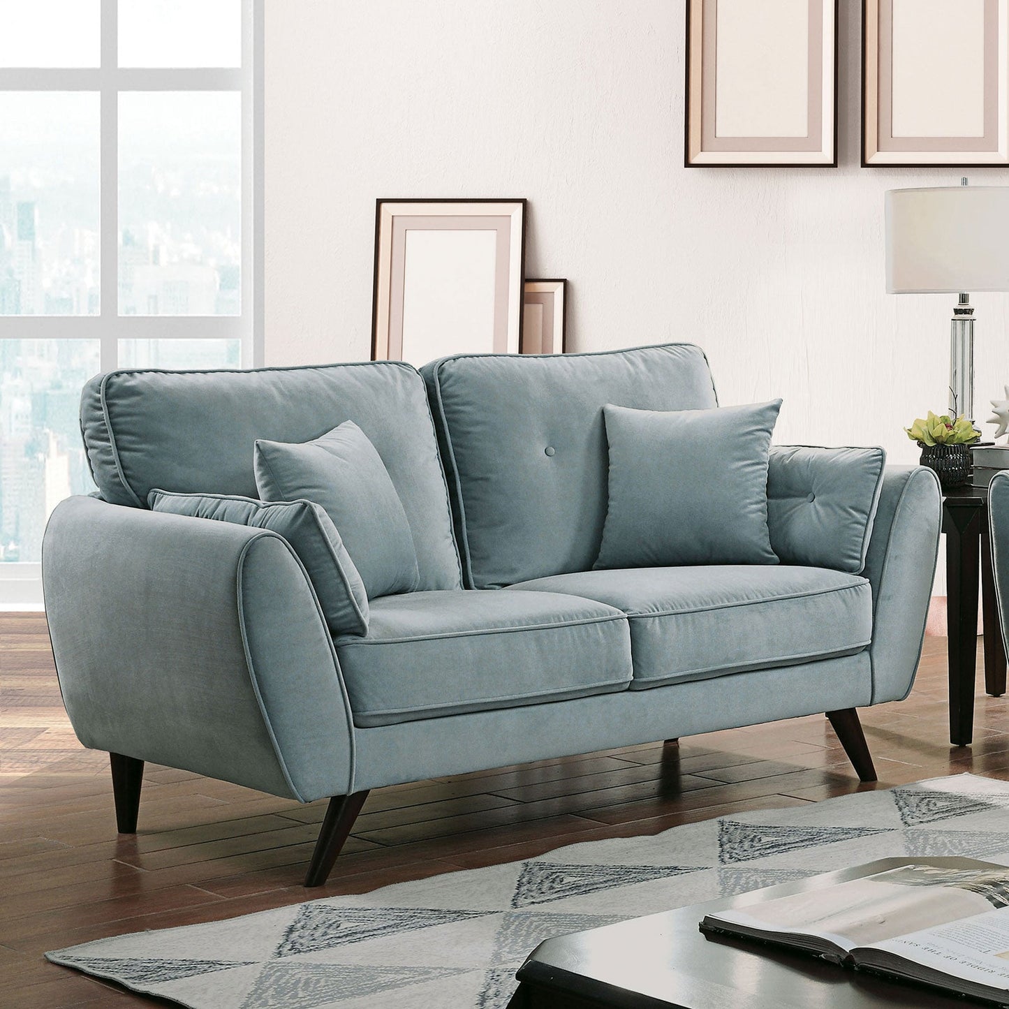 Phillipa Light Teal Love Seat FOA East