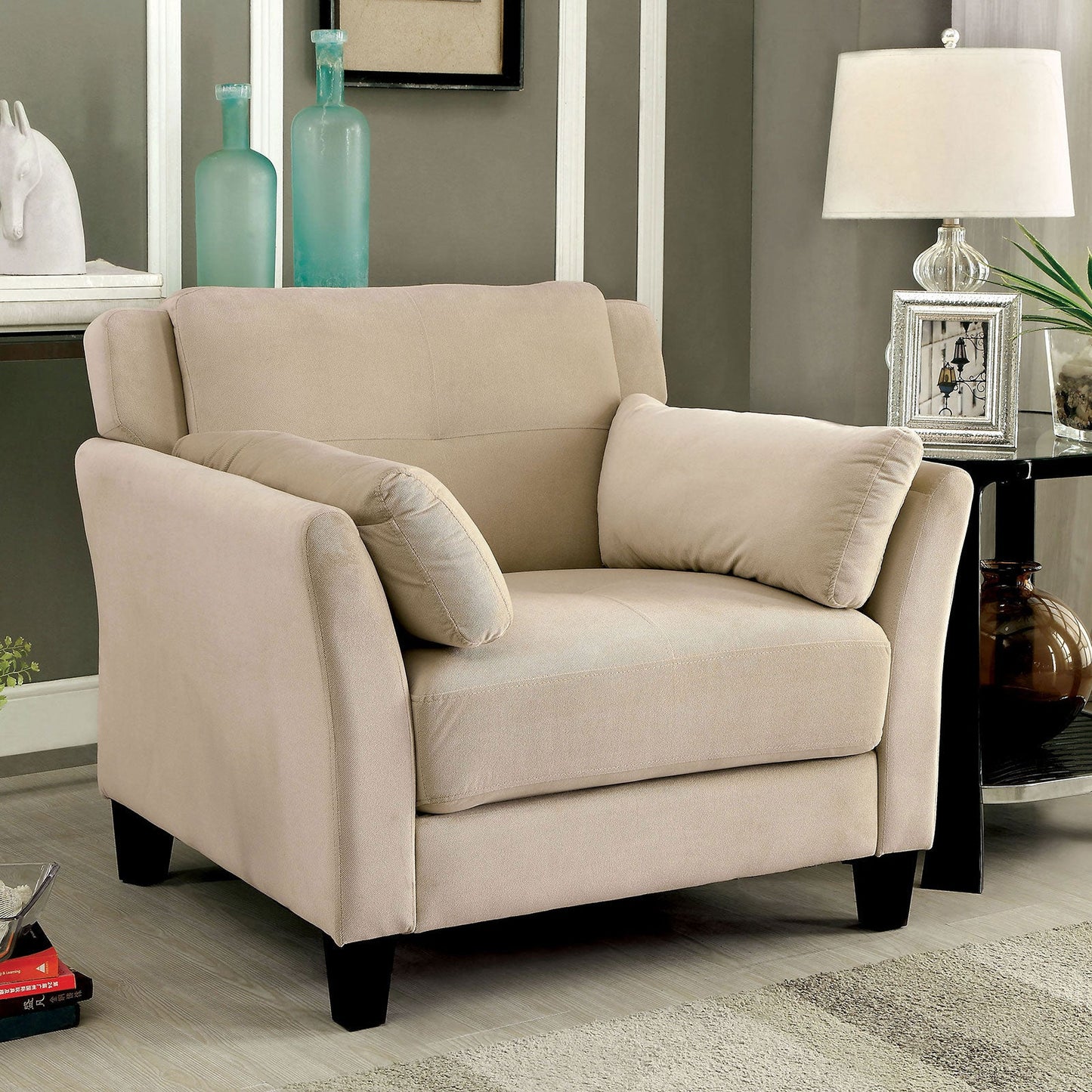 YSABEL Beige Chair, Beige (K/D) FOA East