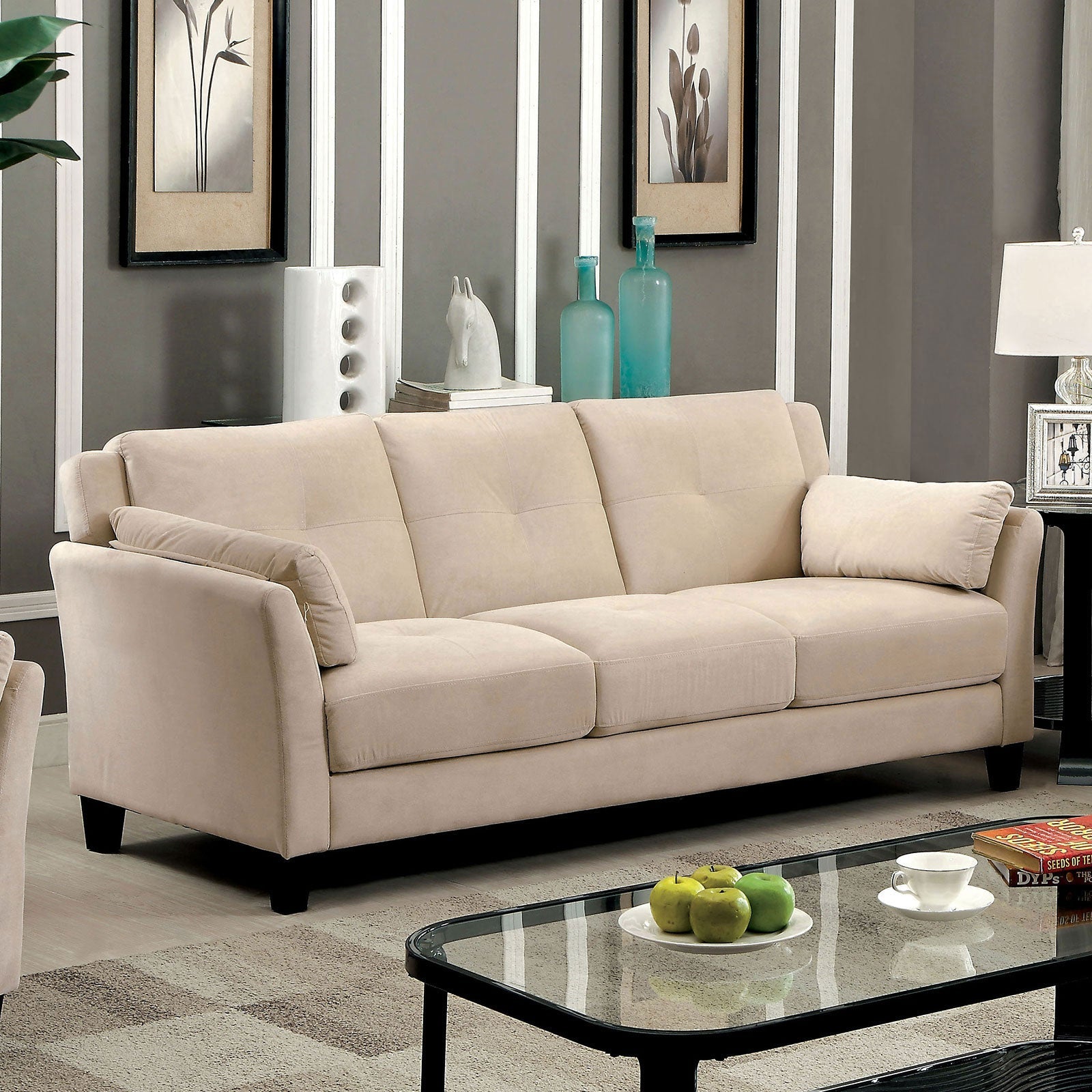 YSABEL Beige Sofa, Beige (K/D) FOA East