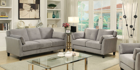 YSABEL Gray Sofa + Love Seat, Warm Gray FOA East