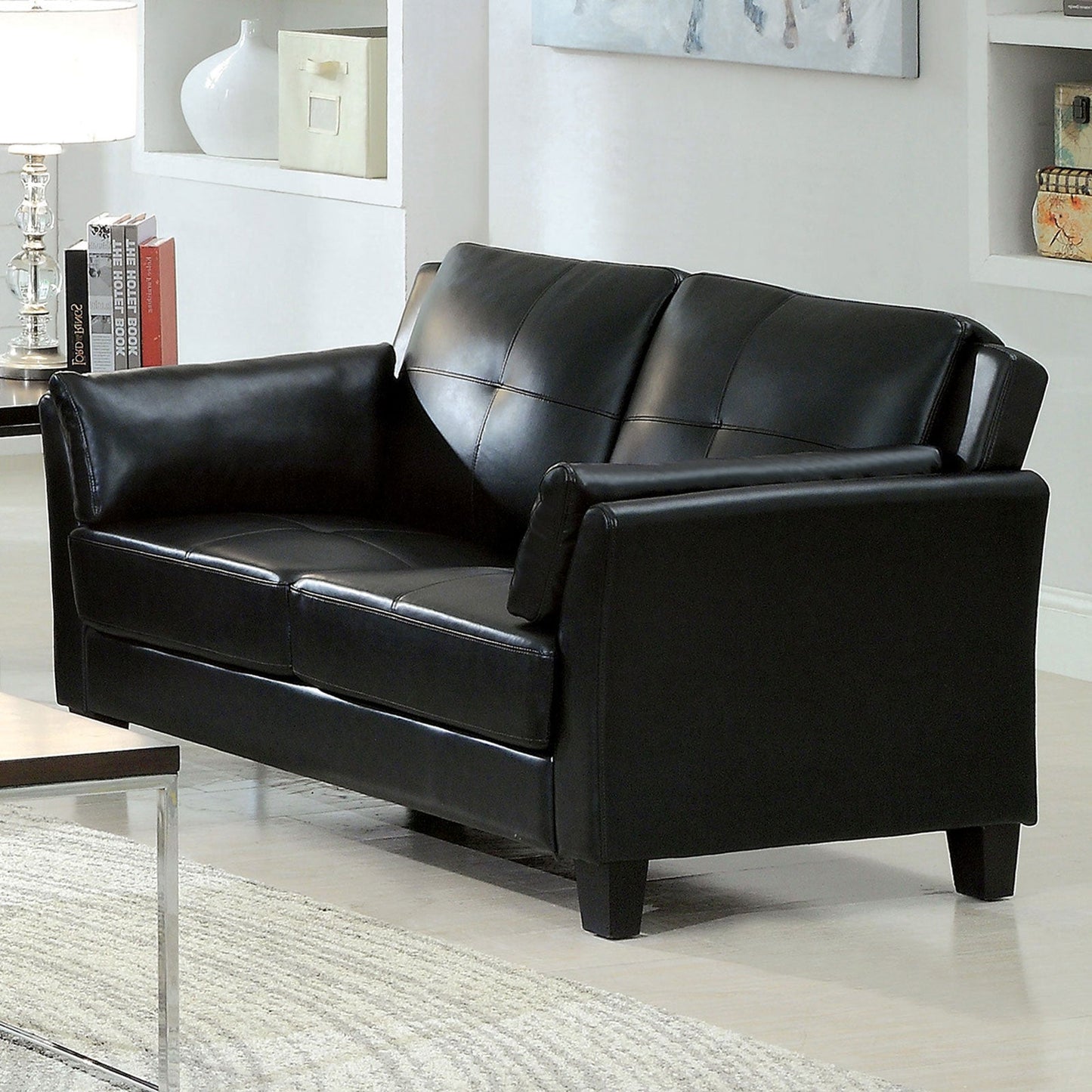 Pierre Black Love Seat, Black (K/D) FOA East