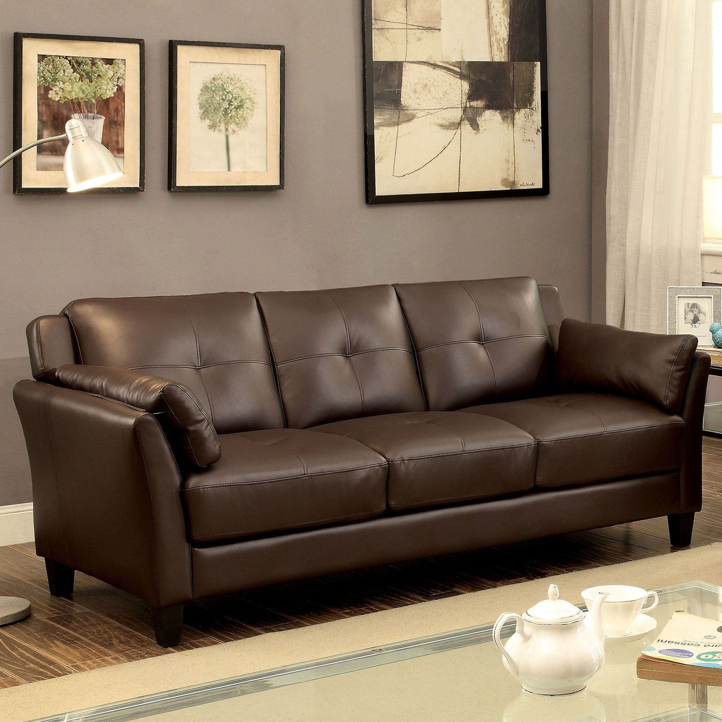 YSABEL Brown Sofa, Brown (K/D) FOA East