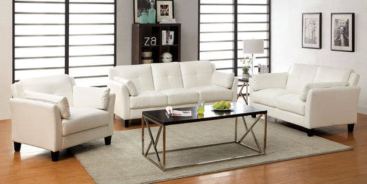 Pierre White Sofa + Love Seat, White FOA East