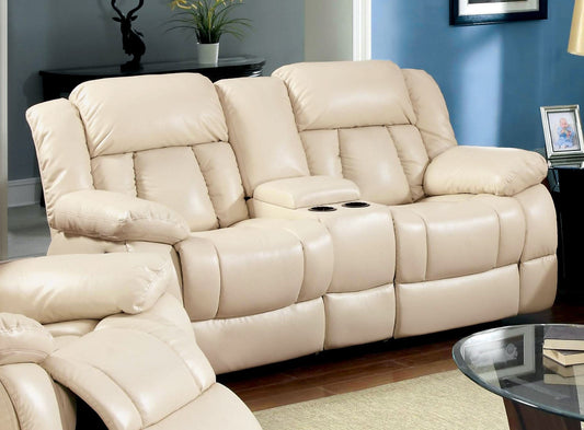 Barbado Ivory Love Seat w/ 2 Recliners FOA East