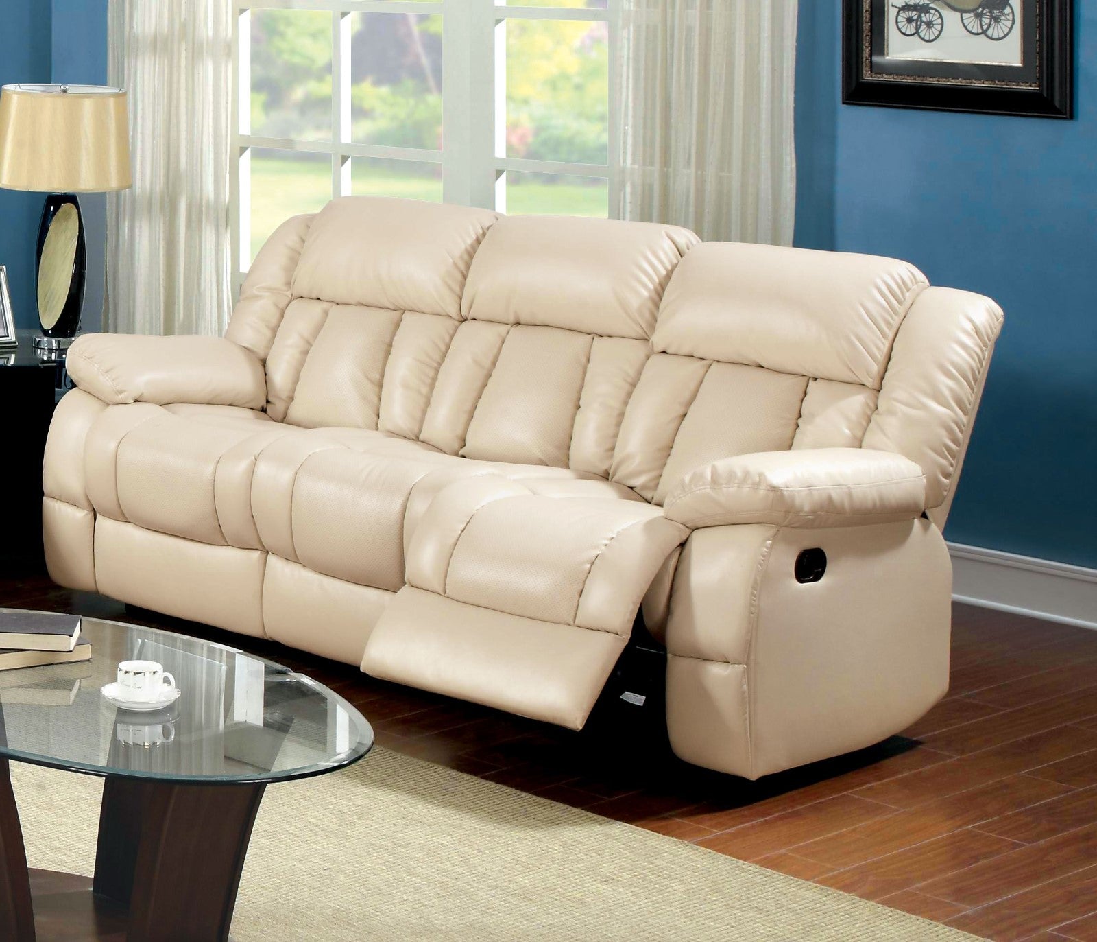 Barbado Ivory Sofa w/ 2 Recliners FOA East