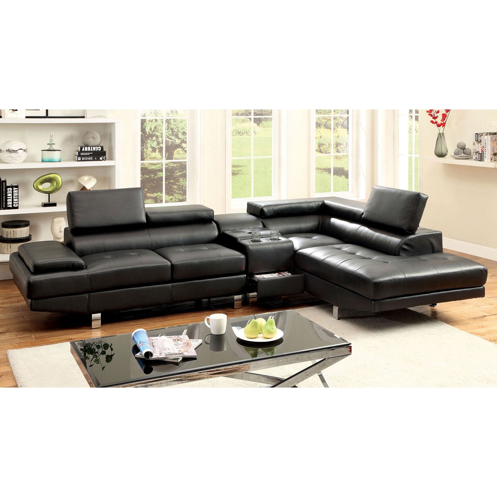 Kemina Black Sectional, Black FOA East