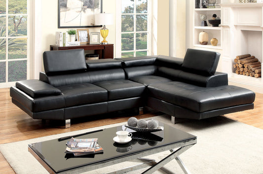 Kemina Black Sectional + Speaker Console FOA East