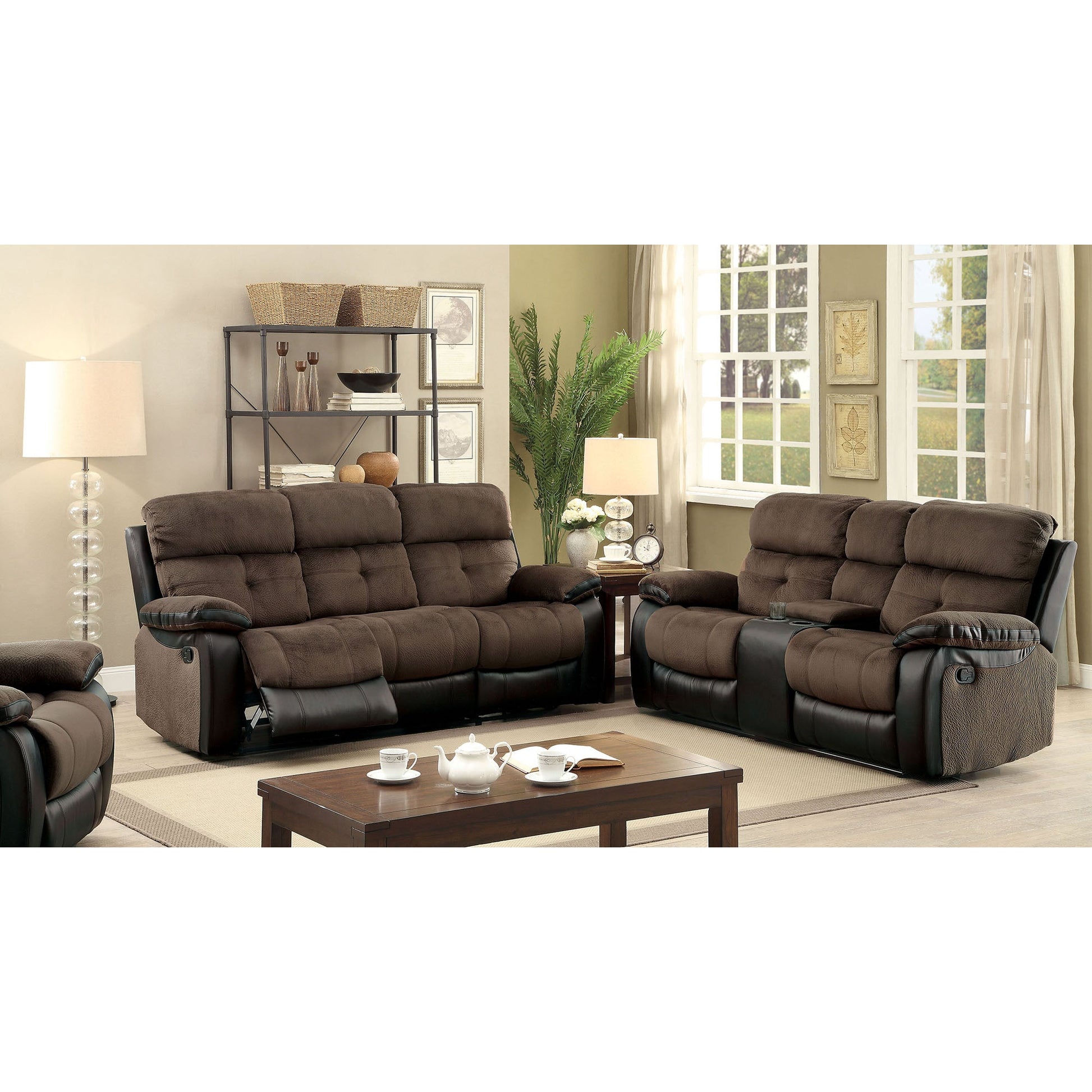 Hadley I Brown/Black Sofa + Love Seat FOA East