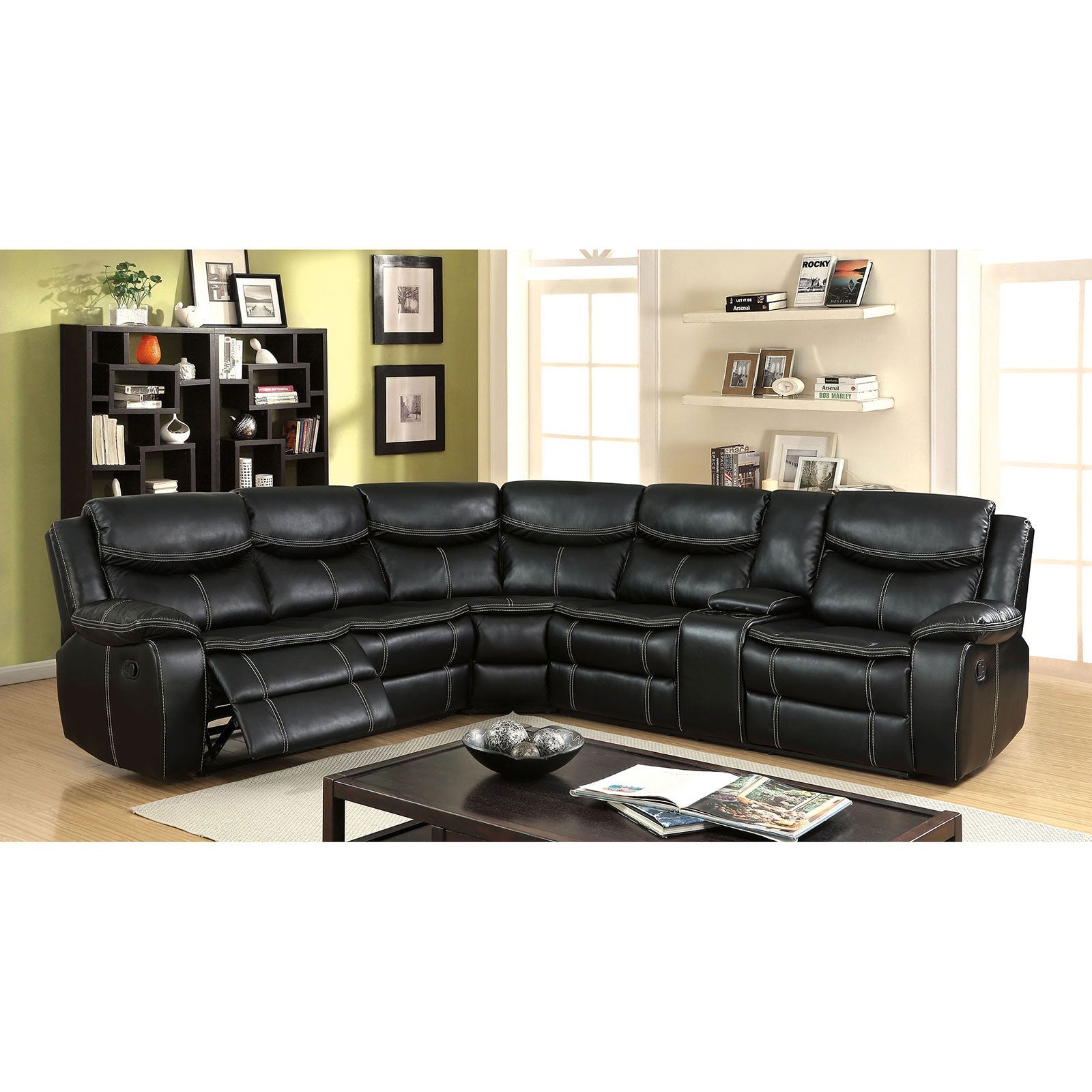 GATRIA II Black Sectional w/ Console FOA East