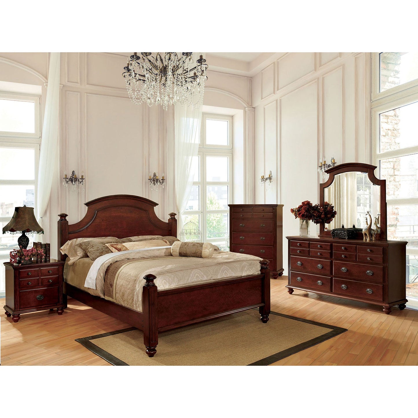 Gabrielle II Cherry Queen Bed FOA East