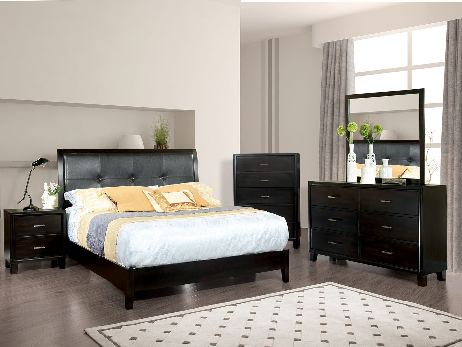 Enrico I Espresso 4 Pc. Queen Bedroom Set FOA East