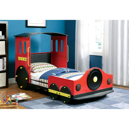 Retro Express Red/Black Twin Bed FOA East