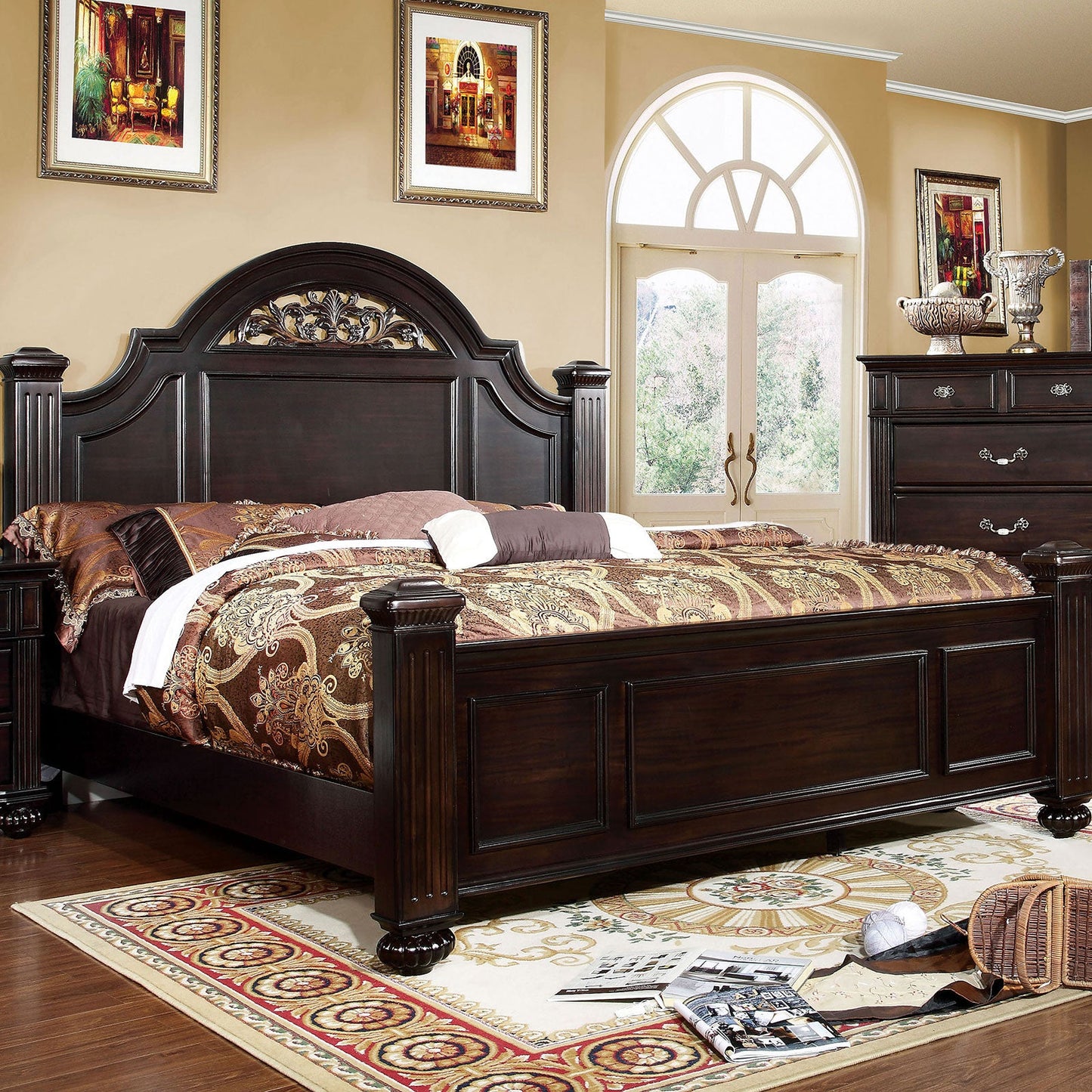 Syracuse Dark Walnut Cal.King Bed FOA East