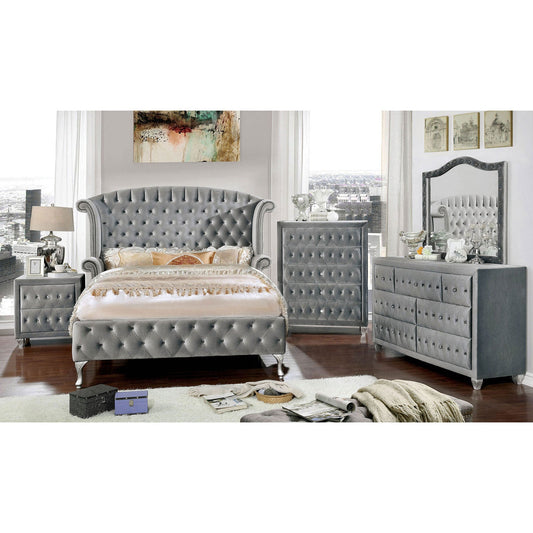 Alzir Gray 5 Pc. Queen Bedroom Set w/ 2NS FOA East