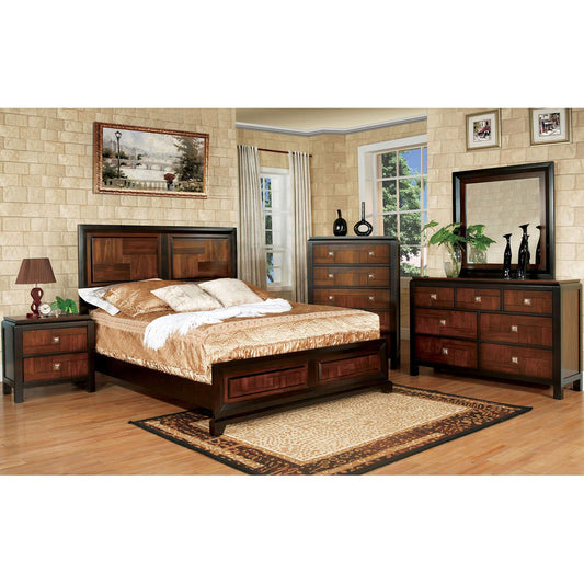 Patra Acacia/Walnut 5 Pc. Queen Bedroom Set w/ 2NS FOA East