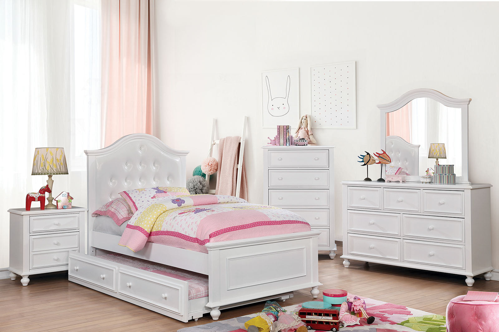 OLIVIA White 4 Pc. Full Bedroom Set FOA East