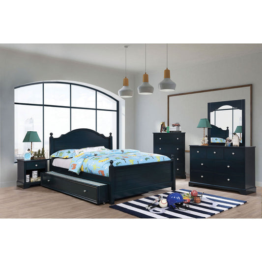 Diane Blue 4 Pc. Full Bedroom Set w/ Trundle FOA East