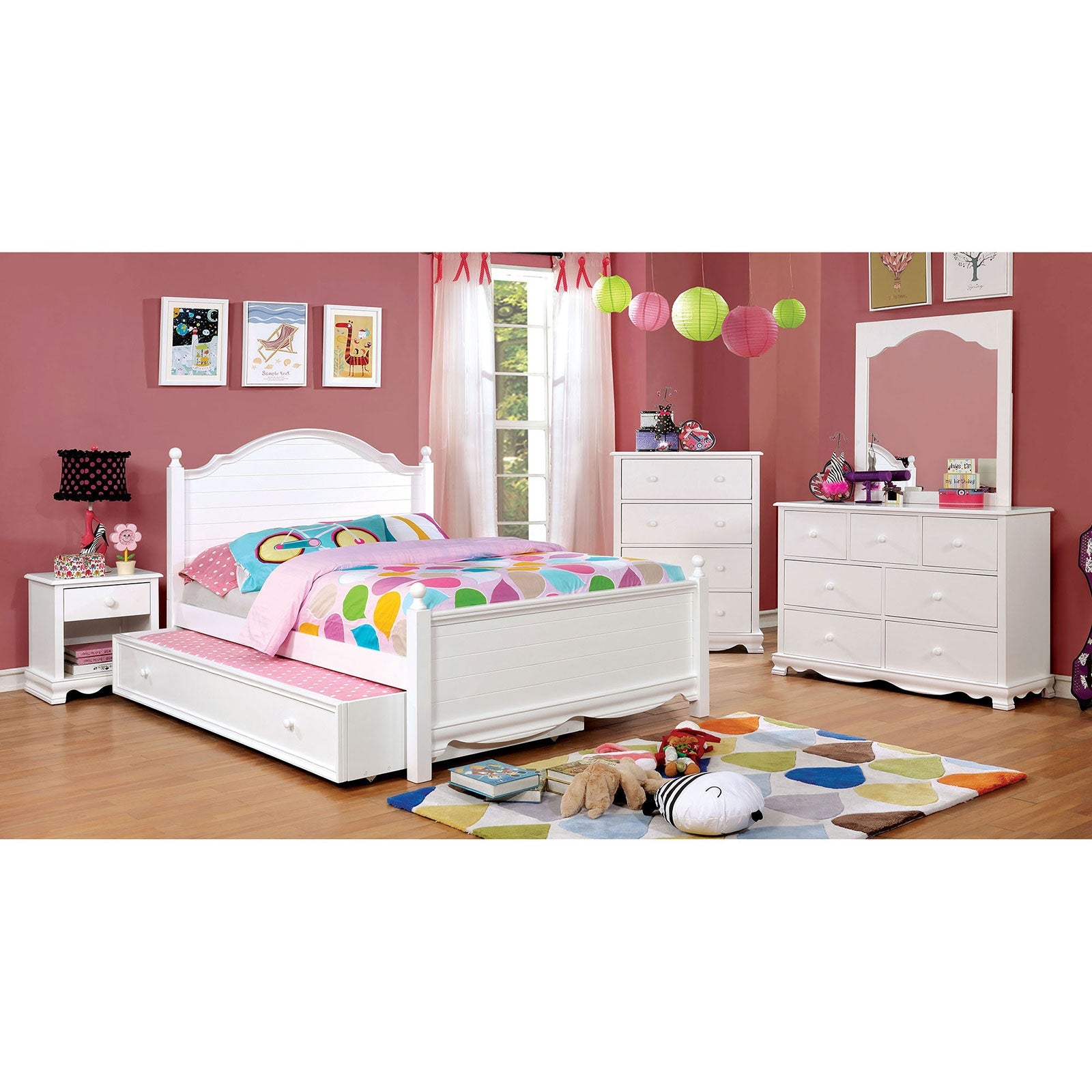 Dani White 4 Pc. Full Bedroom Set w/ Trundle FOA East