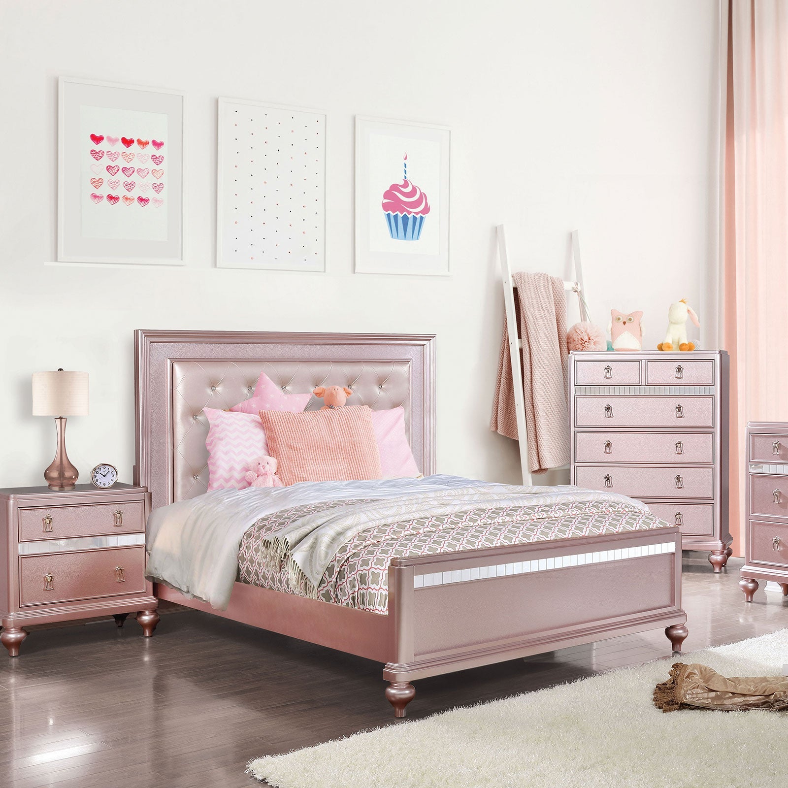 Ariston Rose Pink Twin Bed FOA East